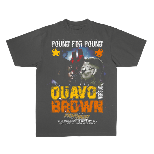 BROWN V QUAVO TEE - VINTAGE GREY